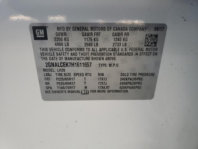 Photo 10 from auction – 2017 CHEVROLET EQUINOX with VIN 2GNALCEK7H1611657