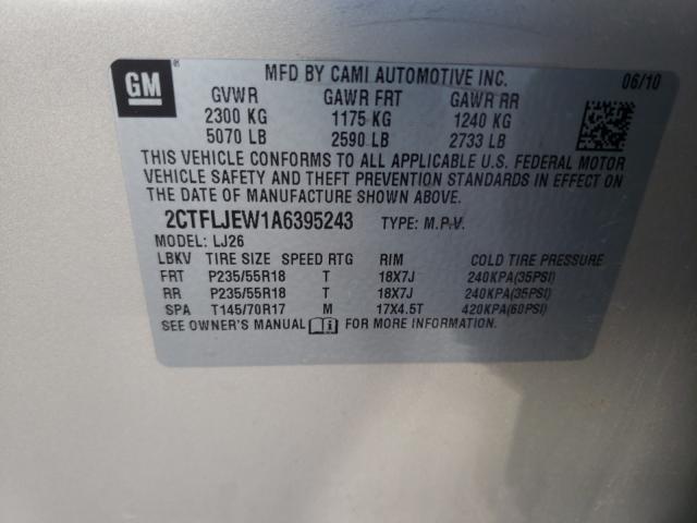 Photo 10 from auction – 2010 GMC TERRAIN SL with VIN 2CTFLJEW1A6395243