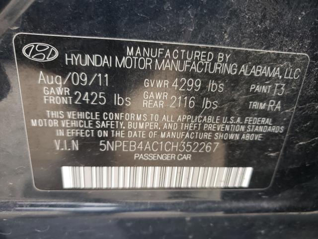 Photo 10 from auction – 2012 HYUNDAI SONATA GLS with VIN 5NPEB4AC1CH352267