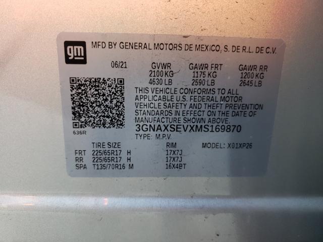 Photo 10 from auction – 2021 CHEVROLET EQUINOX LS with VIN 3GNAXSEVXMS169870
