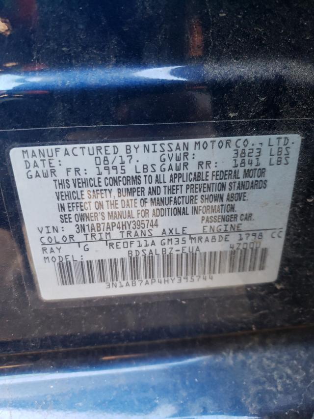 Photo 10 from auction – 2017 NISSAN SENTRA S with VIN 3N1AB7AP4HY395744