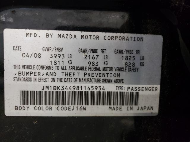 Photo 10 from auction – 2008 MAZDA 3 HATCHBAC with VIN JM1BK344981145934