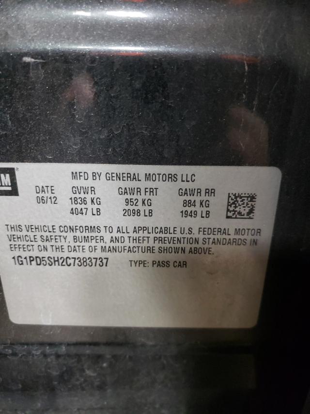 CHEVROLET CRUZE LS 2012 with VIN 1G1PD5SH2C7383737 - Photo from auction