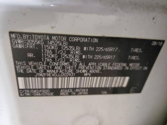 Photo 10 from auction – 2018 TOYOTA RAV4 LE with VIN JTMZFREV0JJ202931