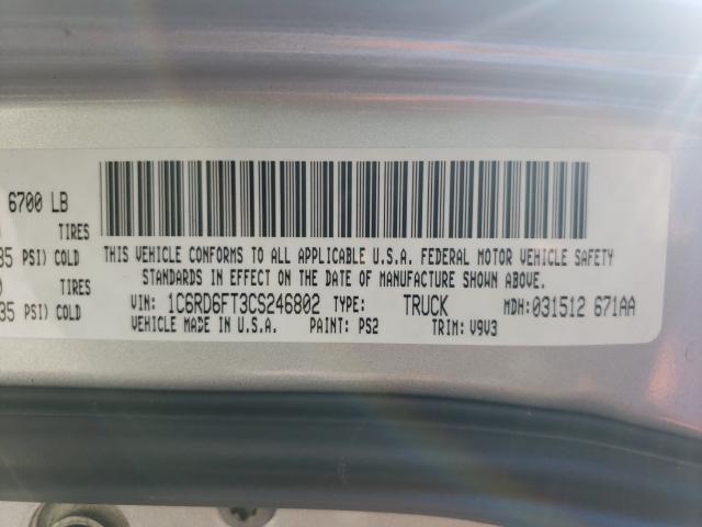 Photo 10 from auction – 2012 DODGE RAM 1500 S with VIN 1C6RD6FT3CS246802