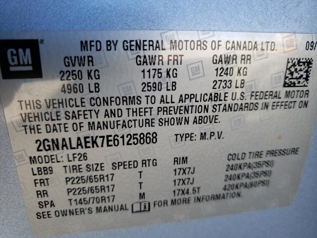 Photo 10 from auction – 2014 CHEVROLET EQUINOX LS with VIN 2GNALAEK7E6125868