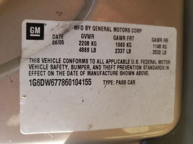 Photo 10 from auction – 2006 CADILLAC STS with VIN 1G6DW677860104155