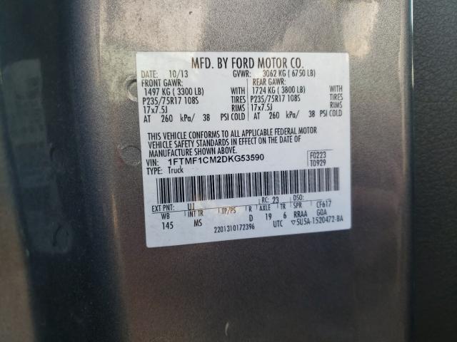 Photo 10 from auction – 2013 FORD F150 with VIN 1FTMF1CM2DKG53590
