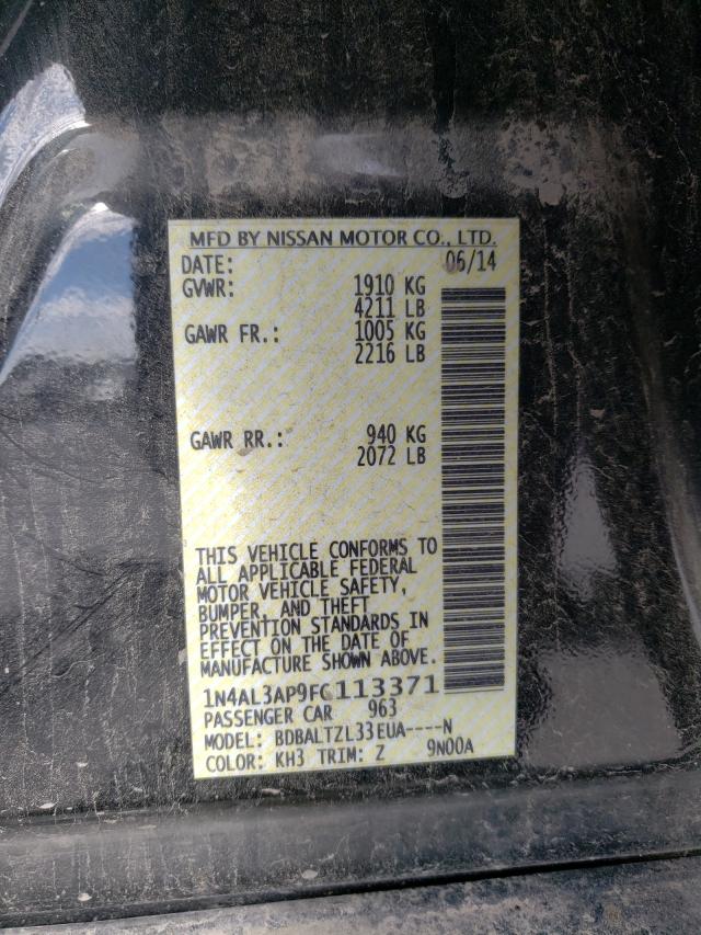 Photo 10 from auction – 2015 NISSAN ALTIMA 2.5 with VIN 1N4AL3AP9FC113371