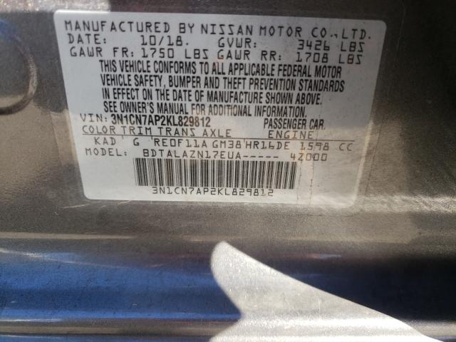 Photo 10 from auction – 2019 NISSAN VERSA S with VIN 3N1CN7AP2KL829812