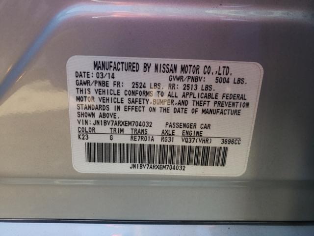 Photo 10 from auction – 2014 INFINITI Q50 BASE with VIN JN1BV7ARXEM704032