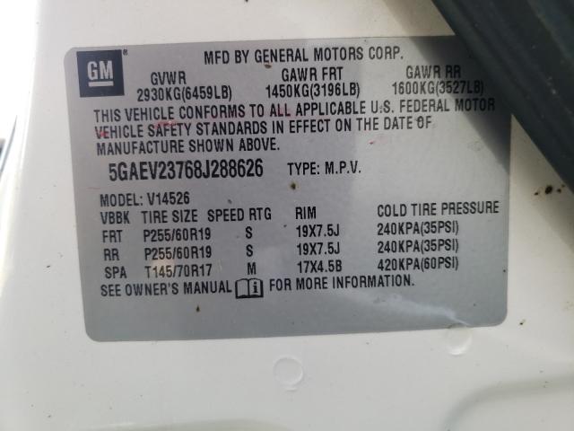 Photo 10 from auction – 2008 BUICK ENCLAVE CX with VIN 5GAEV23768J288626