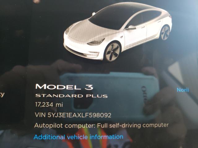 Photo 8 from auction – 2020 TESLA MODEL 3 with VIN 5YJ3E1EAXLF598092