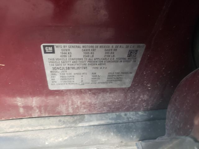 Photo 10 from auction – 2017 CHEVROLET TRAX 1LT with VIN 3GNCJLSB7HL261741