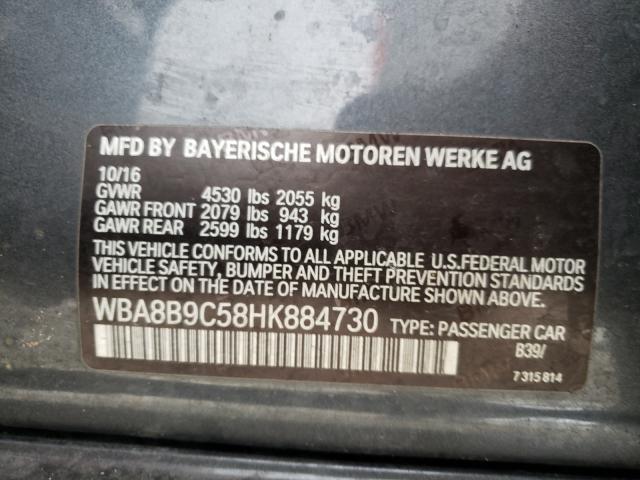 Photo 10 from auction – 2017 BMW 330 I with VIN WBA8B9C58HK884730