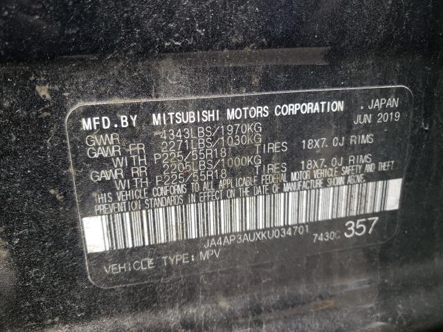 Photo 10 from auction – 2019 MITSUBISHI OUTLANDER with VIN JA4AP3AUXKU034701