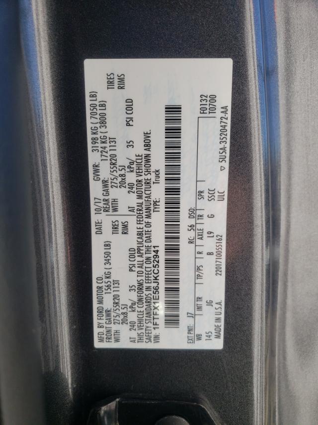 Photo 10 from auction – 2018 FORD F150 SUPER with VIN 1FTFX1E56JKC52941