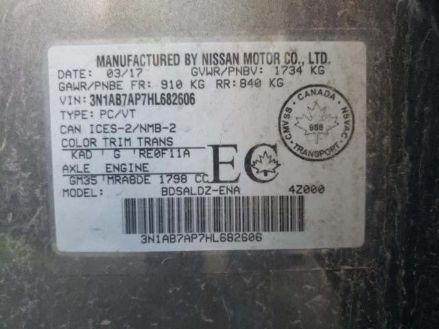 Photo 10 from auction – 2017 NISSAN SENTRA S with VIN 3N1AB7AP7HL682606