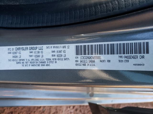 Photo 10 from auction – 2012 DODGE AVENGER SE with VIN 1C3CDZAG0CN255891