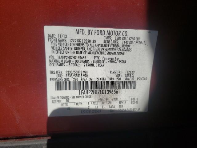 Photo 10 from auction – 2014 FORD TAURUS SEL with VIN 1FAHP2E82EG139656
