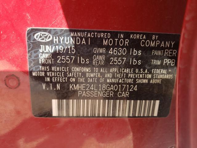 Photo 10 from auction – 2016 HYUNDAI SONATA HYB with VIN KMHE24L18GA017124