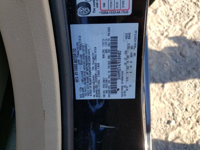 Photo 10 from auction – 2007 FORD FUSION SEL with VIN 3FAHP02147R189482