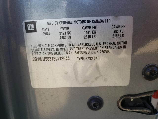 Photo 10 from auction – 2008 CHEVROLET IMPALA LTZ with VIN 2G1WU583189213544