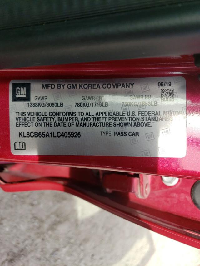 Photo 10 from auction – 2020 CHEVROLET SPARK LS with VIN KL8CB6SA1LC405926