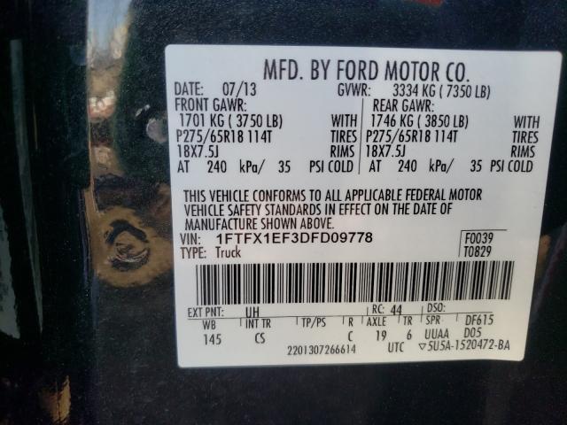 Photo 10 from auction – 2013 FORD F150 SUPER with VIN 1FTFX1EF3DFD09778