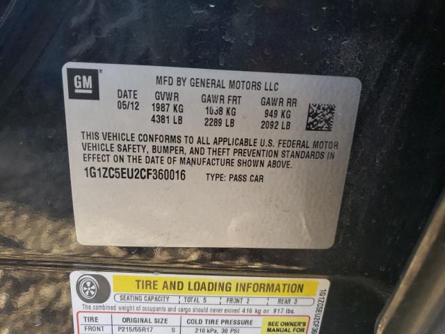 Photo 10 from auction – 2012 CHEVROLET MALIBU 1LT with VIN 1G1ZC5EU2CF360016