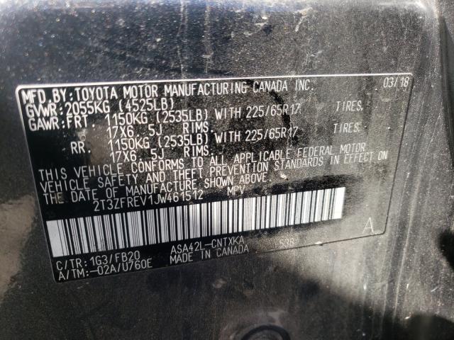 Photo 10 from auction – 2018 TOYOTA RAV4 LE with VIN 2T3ZFREV1JW461512