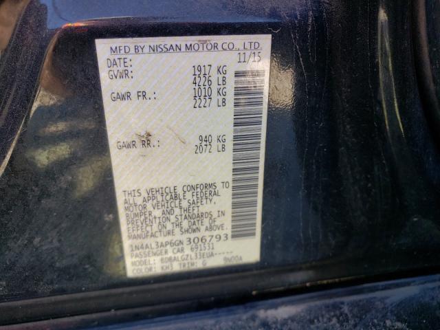 Photo 10 from auction – 2016 NISSAN ALTIMA 2.5 with VIN 1N4AL3AP6GN306793