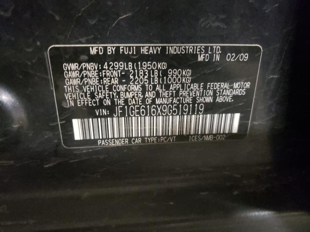 Photo 10 from auction – 2009 SUBARU IMPREZA with VIN JF1GE616X9G519119
