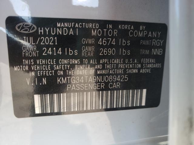 Photo 10 from auction – 2022 HYUNDAI GENESIS with VIN KMTG34TA9NU089425
