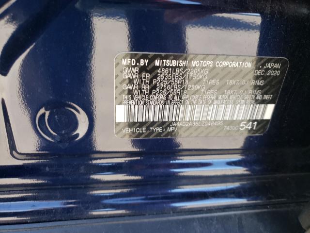 Photo 10 from auction – 2020 MITSUBISHI OUTLANDER with VIN JA4AD2A36LZ048495