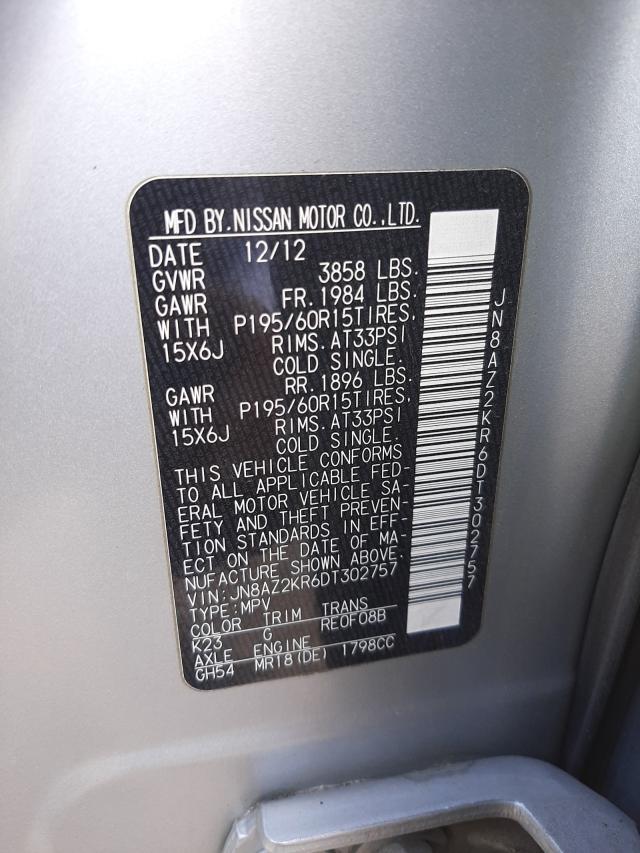 Photo 10 from auction – 2013 NISSAN CUBE S with VIN JN8AZ2KR6DT302757