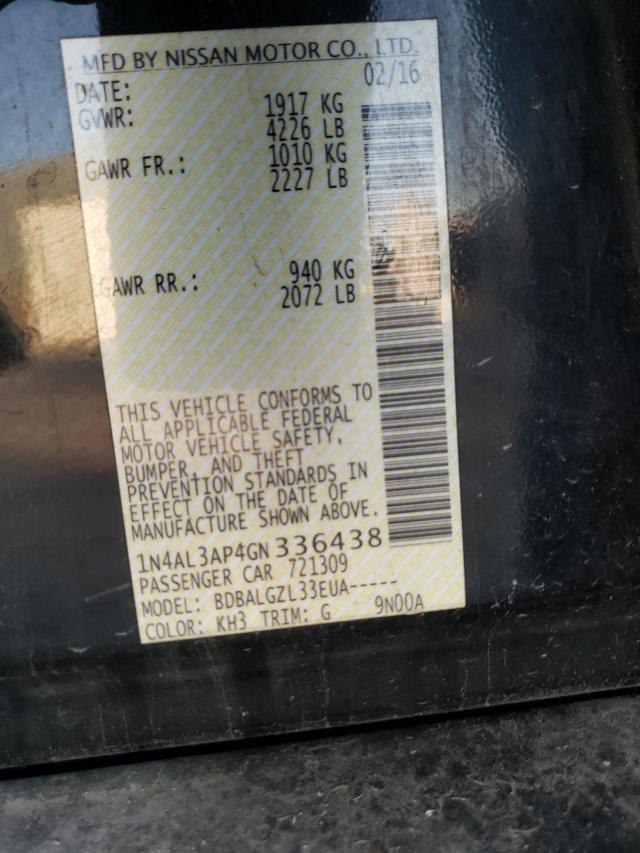 Photo 10 from auction – 2016 NISSAN ALTIMA 2.5 with VIN 1N4AL3AP4GN336438