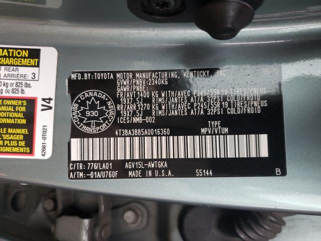 Photo 10 from auction – 2010 TOYOTA VENZA with VIN 4T3BA3BB5AU016360