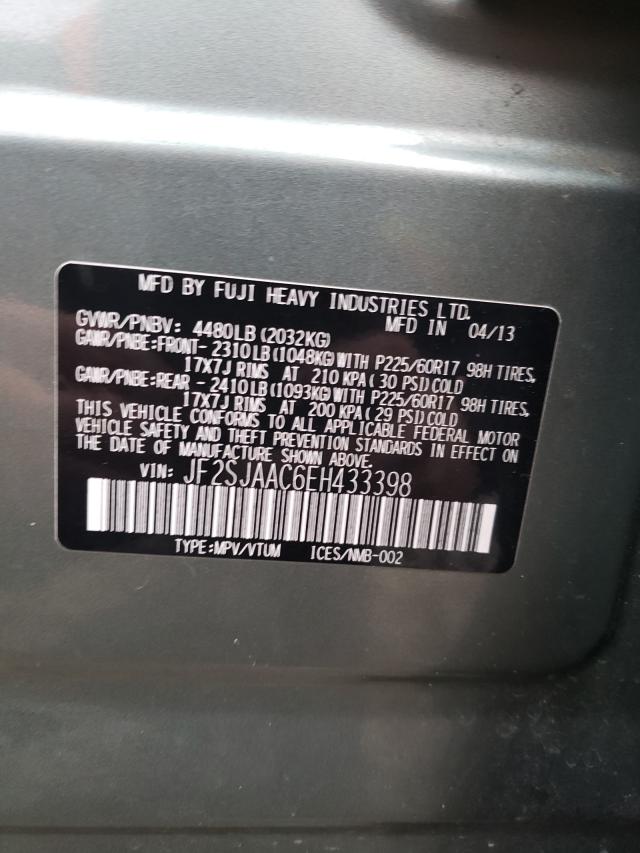 Photo 10 from auction – 2014 SUBARU FORESTER with VIN JF2SJAAC6EH433398