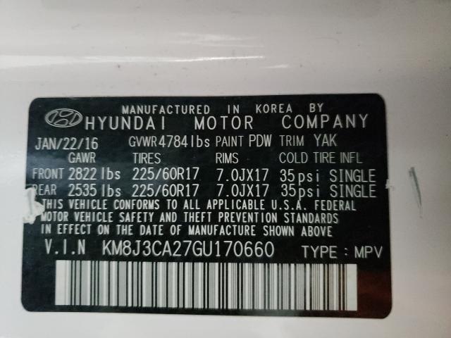 Photo 10 from auction – 2016 HYUNDAI TUCSON LIM with VIN KM8J3CA27GU170660