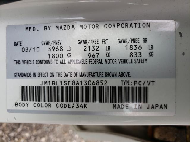 Photo 10 from auction – 2010 MAZDA 3 I with VIN JM1BL1SF8A1306852