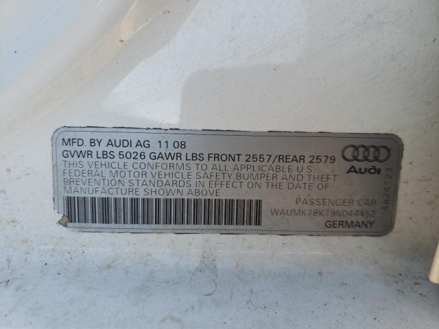 Photo 10 from auction – 2009 AUDI A4 PRESTIG with VIN WAUMK78K19N044452
