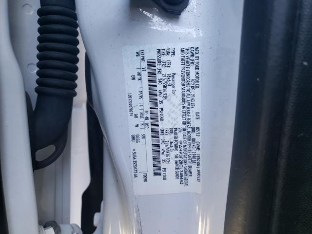 Photo 10 from auction – 2012 FORD FOCUS SE with VIN 1FAHP3F28CL349442