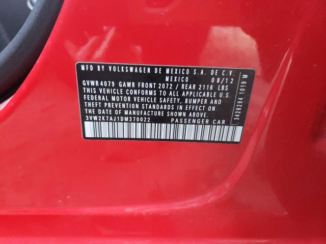 Photo 10 from auction – 2013 VOLKSWAGEN JETTA BASE with VIN 3VW2K7AJ1DM370022
