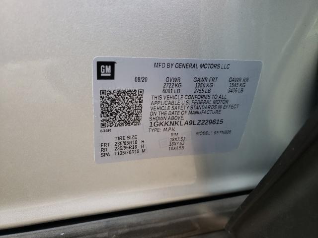 Photo 10 from auction – 2020 GMC ACADIA SLE with VIN 1GKKNKLA9LZ229615