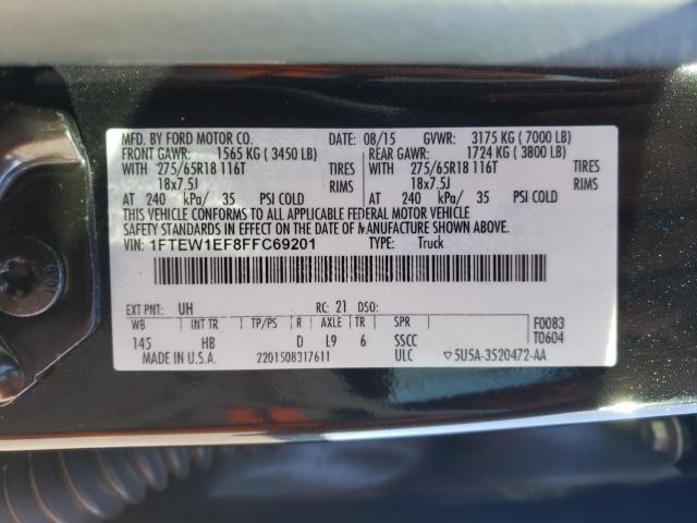 Photo 10 from auction – 2015 FORD F150 SUPER with VIN 1FTEW1EF8FFC69201
