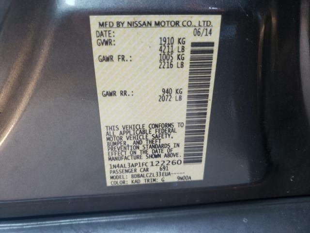 Photo 10 from auction – 2015 NISSAN ALTIMA with VIN 1N4AL3AP1FC122260