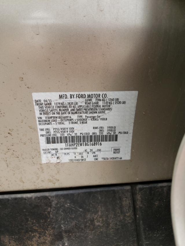 Photo 10 from auction – 2011 FORD TAURUS SEL with VIN 1FAHP2EW1BG168916