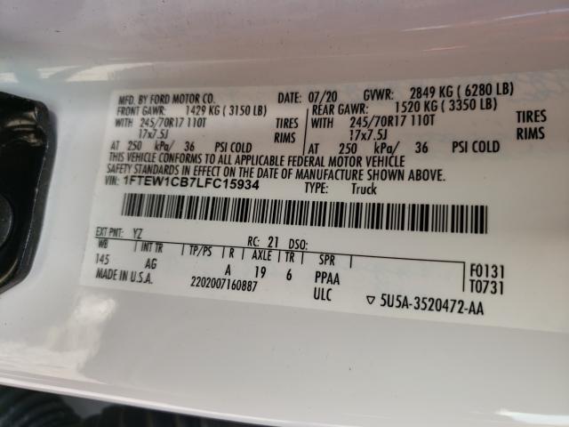 Photo 10 from auction – 2020 FORD F150 SUPER with VIN 1FTEW1CB7LFC15934