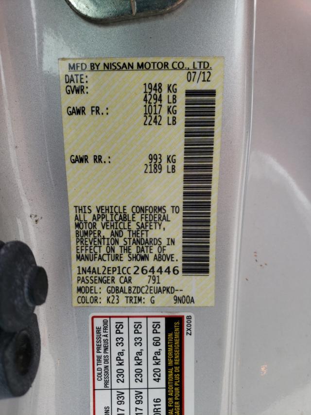 Photo 10 from auction – 2012 NISSAN ALTIMA S with VIN 1N4AL2EP1CC264446